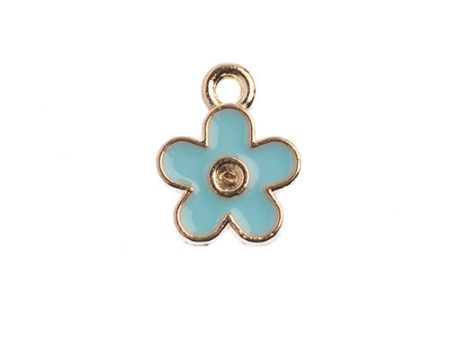 Sweet & Petite Charms, 10x12mm Small Flower Blue, 10 pcs Online Sale