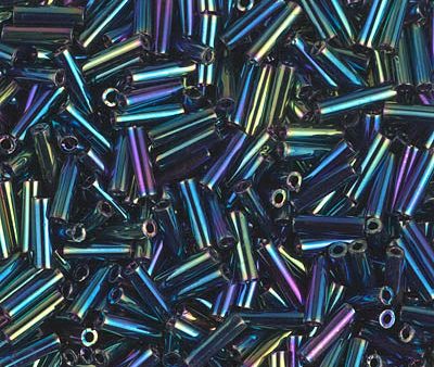 Miyuki 6mm Bugle Beads, Metallic Variegated Blue Iris, BGL2-0455, 17 grams Cheap