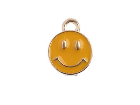 Sweet & Petite Charms, 10x13mm Happy Face Gold, 10 pcs Supply