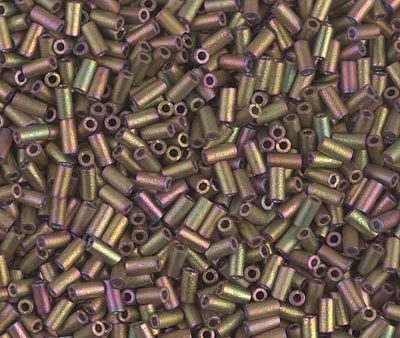 Miyuki 3mm (#1) Bugle Beads, Matte Metallic Khaki Iris , BGL1-2035, 8.5 grams Supply