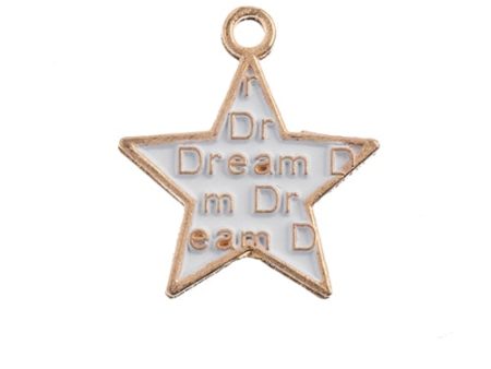 Sweet & Petite Charms, 18x16mm Star with Words White, 10 pcs Sale