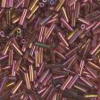 Miyuki 6mm Bugle Beads, Dark Topaz Rainbow Gold Luster, BGL2-0301, 17 grams For Cheap