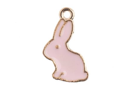 Sweet & Petite Charms, 9x18mm Bunny Rabbit Pink, 10 pcs Online now