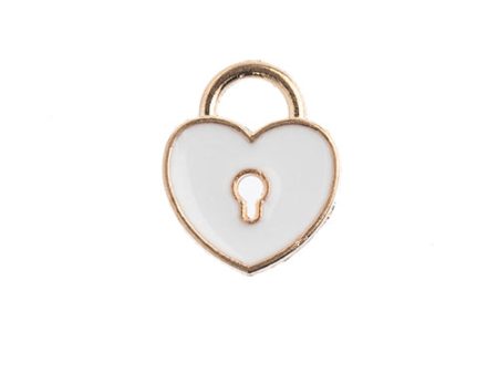 Sweet & Petite Charms, 11x13mm Heart Locket White, 10 pcs For Sale