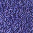 Miyuki 3mm (#1) Bugle Beads, Matte Opaque Cobalt AB , BGL1-414FR, 8.5 grams For Sale