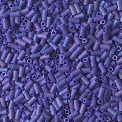 Miyuki 3mm (#1) Bugle Beads, Matte Opaque Cobalt AB , BGL1-414FR, 8.5 grams For Sale