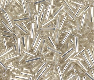 Miyuki 6mm Bugle Beads, Silver Lined Crystal (was BGL2-061), BGL2-0001, 17 grams Online now