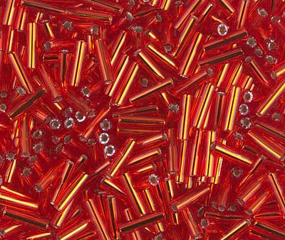 Miyuki 6mm Bugle Beads, Silver Lined Flame Red (was BGL2-043), BGL2-0010, 17 grams For Cheap