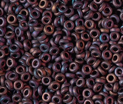 Miyuki 3mm Spacer Bead, Matte Metallic Dark Raspberry Iris, SPR3-2005, 8 grams For Sale