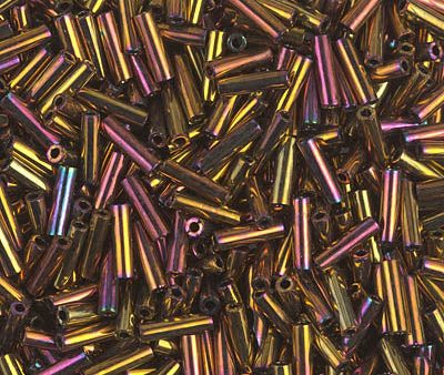 Miyuki 6mm Bugle Beads, Metallic Gold Iris, BGL2-0462, 17 grams Online Hot Sale