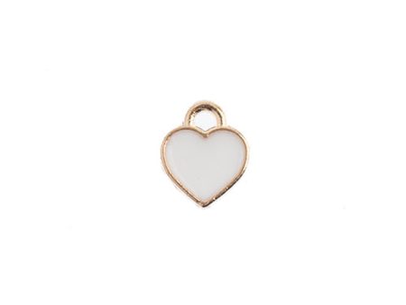 Sweet & Petite Charms, 7x8mm Small Hearts White, 10 pcs For Cheap