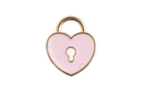 Sweet & Petite Charms, 11x13mm Heart Locket Pink, 10 pcs on Sale