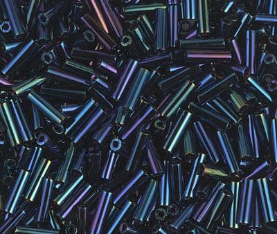 Miyuki 6mm Bugle Beads, Metallic Dark Blue Iris (was BGL2-084), BGL2-0452, 17 grams Supply