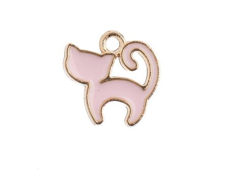 Sweet & Petite Charms, 13x13mm Kitty Cat Pink, 10 pcs Sale