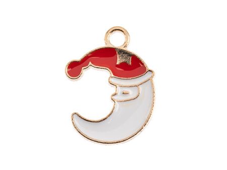 Sweet & Petite Charms, Moon Santa 20x15mm, 8 pcs on Sale