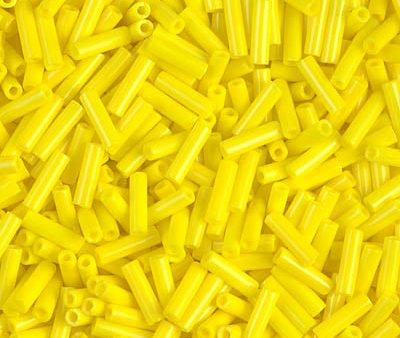 Miyuki 6mm Bugle Beads, Opaque Yellow, BGL2-0404, 17 grams Discount