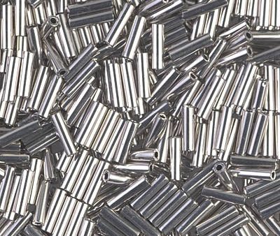 Miyuki 6mm Bugle Beads, Palladium Plated, BGL2-0194, 17 grams Cheap