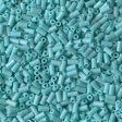 Miyuki 3mm (#1) Bugle Beads, Matte Opaque Turquoise Green AB , BGL1-412FR, 8.5 grams Online