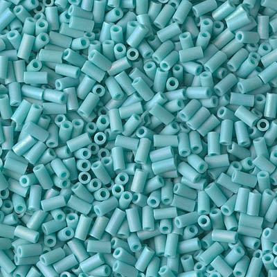 Miyuki 3mm (#1) Bugle Beads, Matte Opaque Turquoise Green AB , BGL1-412FR, 8.5 grams Online