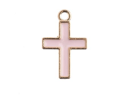 Sweet & Petite Charms, 17x11mm Cross Pink, 10 pcs Online Hot Sale