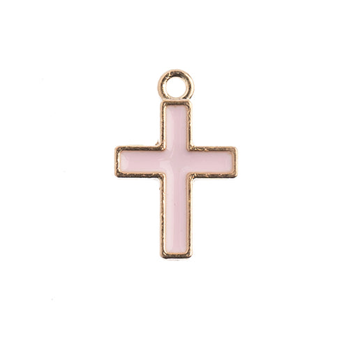 Sweet & Petite Charms, 17x11mm Cross Pink, 10 pcs Online Hot Sale