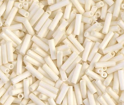 Miyuki 6mm Bugle Beads, Matte Opaque Cream, BGL2-2021, 17 grams For Cheap