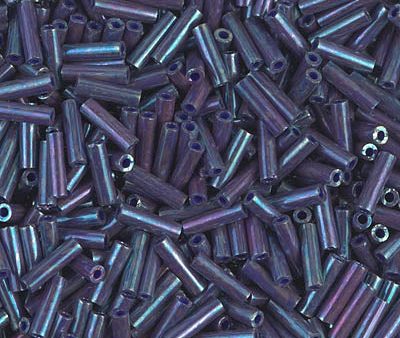 Miyuki 6mm Bugle Beads, Opaque Eggplant Luster, BGL2-1899, 17 grams Online Hot Sale