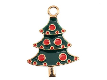 Sweet & Petite Charms, Christmas Tree 25.5x18mm, 8 pcs Online now