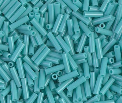 Miyuki 6mm Bugle Beads, Opaque Turquoise Green, BGL2-0412, 17 grams Discount