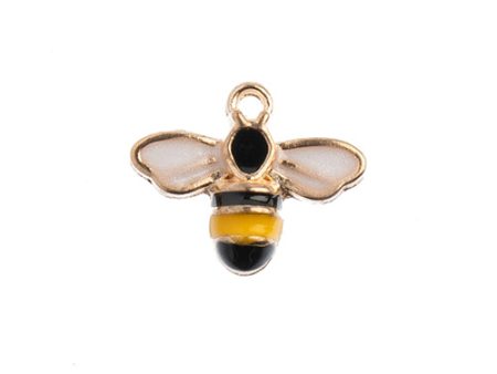 Sweet & Petite Charms, 12x15mm Bumble Bee Yellow Black, 8pcs For Discount