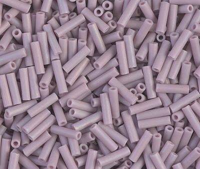 Miyuki 6mm Bugle Beads, Matte Opaque Mauve AB, BGL2-0410FR, 17 grams Cheap