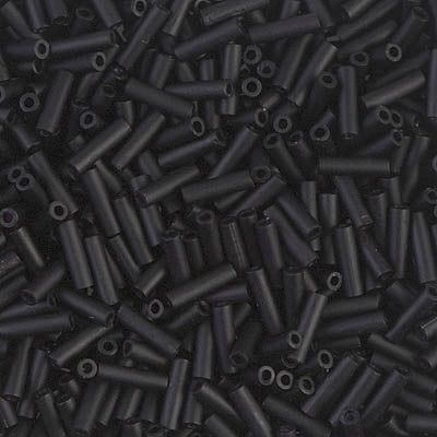 Miyuki 6mm Bugle Beads, Matte Black, BGL2-0401F, 17 grams For Discount