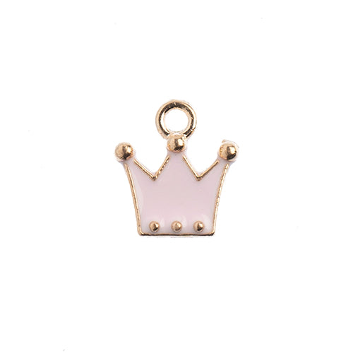 Sweet & Petite Charms, 11x12mm Crown Pink, 10 pcs Discount