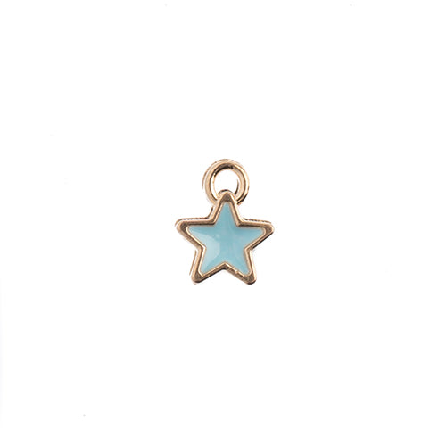 Sweet & Petite Charms, 7x9mm Tiny Star Light Blue, 10 pcs For Sale