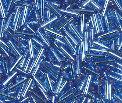 Miyuki 6mm Bugle Beads, Silver Lined Sapphire, BGL2-0019, 17 grams Online Sale