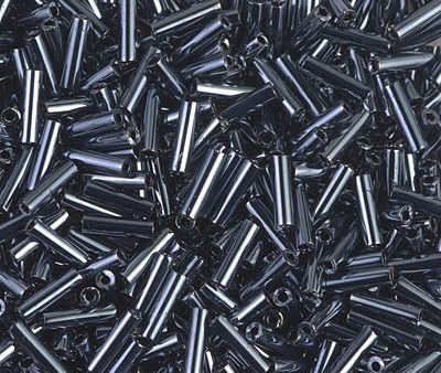 Miyuki 6mm Bugle Beads, Gunmetal (was BGL2-083), BGL2-0451, 17 grams For Cheap