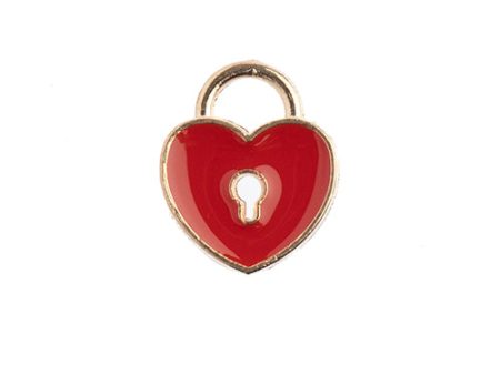 Sweet & Petite Charms, 11x13mm Heart Locket red, 10 pcs For Cheap