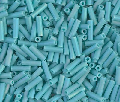 Miyuki 6mm Bugle Beads, Matte Opaque Turquoise Green AB, BGL2-0412FR, 17 grams Online Hot Sale