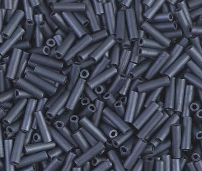 Miyuki 6mm Bugle Beads, Matte Gunmetal, BGL2-2001, 17 grams Sale