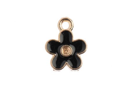 Sweet & Petite Charms, 10x12mm Small Flower Black, 10 pcs Online