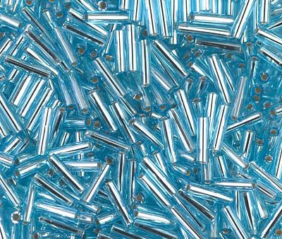 Miyuki 6mm Bugle Beads, Silver Lined Aqua (was BGL2-066), BGL2-0018, 17 grams Online now