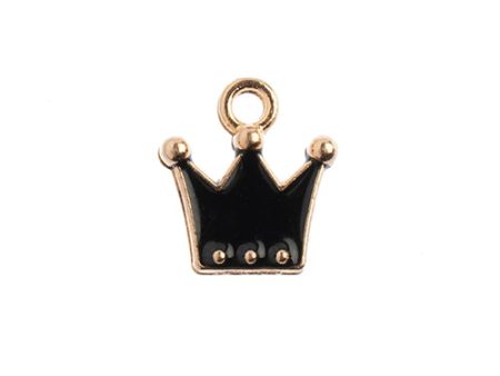 Sweet & Petite Charms, 11x12mm Crown Black, 10 pcs For Discount