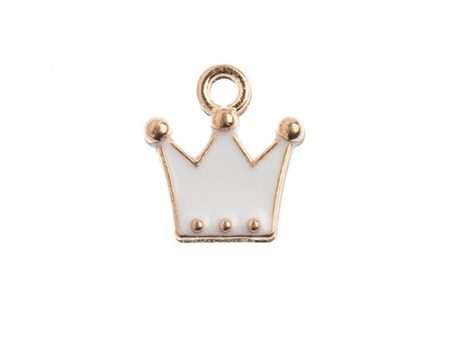 Sweet & Petite Charms, 11x12mm Crown White, 10 pcs Cheap