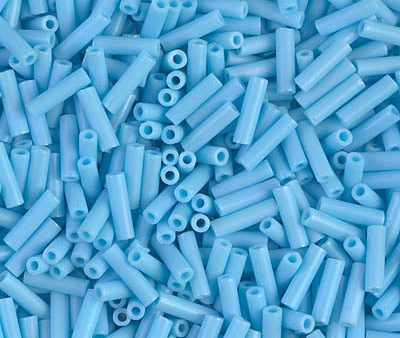 Miyuki 6mm Bugle Beads, Matte Opaque Turquoise Blue AB, BGL2-0413FR, 17 grams Online Sale