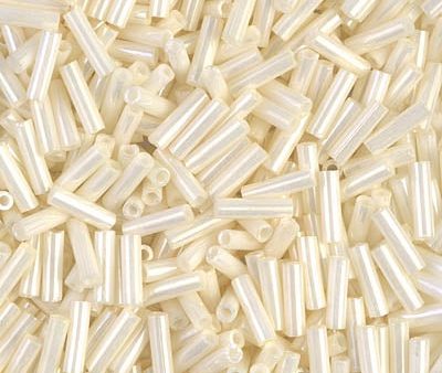 Miyuki 6mm Bugle Beads, Cream Ceylon, BGL2-0594, 17 grams Supply