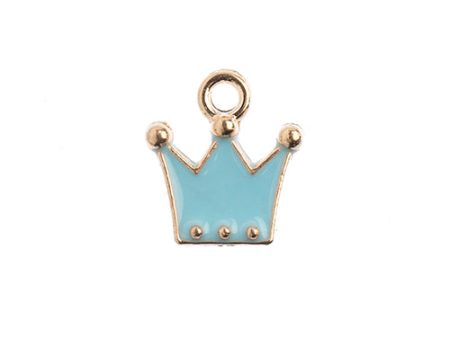 Sweet & Petite Charms, 11x12mm Crown Lt Blue, 10 pcs For Sale