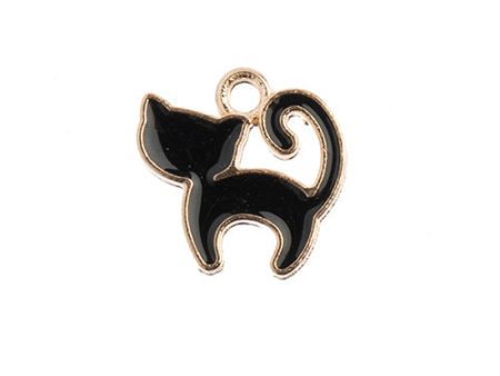 Sweet & Petite Charms, 13x13mm Kitty Cat Black, 10 pcs Online Sale