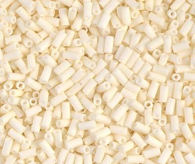 Miyuki 3mm (#1) Bugle Beads, Matte Opaque Cream , BGL1-2021, 8.5 grams Online Hot Sale