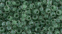 Toho 8 0 Round Japanese Seed Bead, TR8-1070, Inside Color Crystal Emerald Lined, 17 grams Hot on Sale