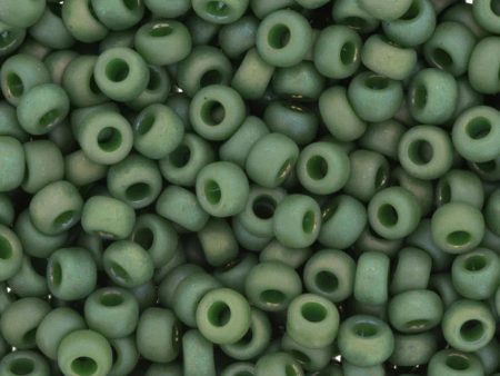 6 0 Miyuki Seed Beads, Matte Opaque Glazed Basil Green AB, 6-4700, 10 grams Online now